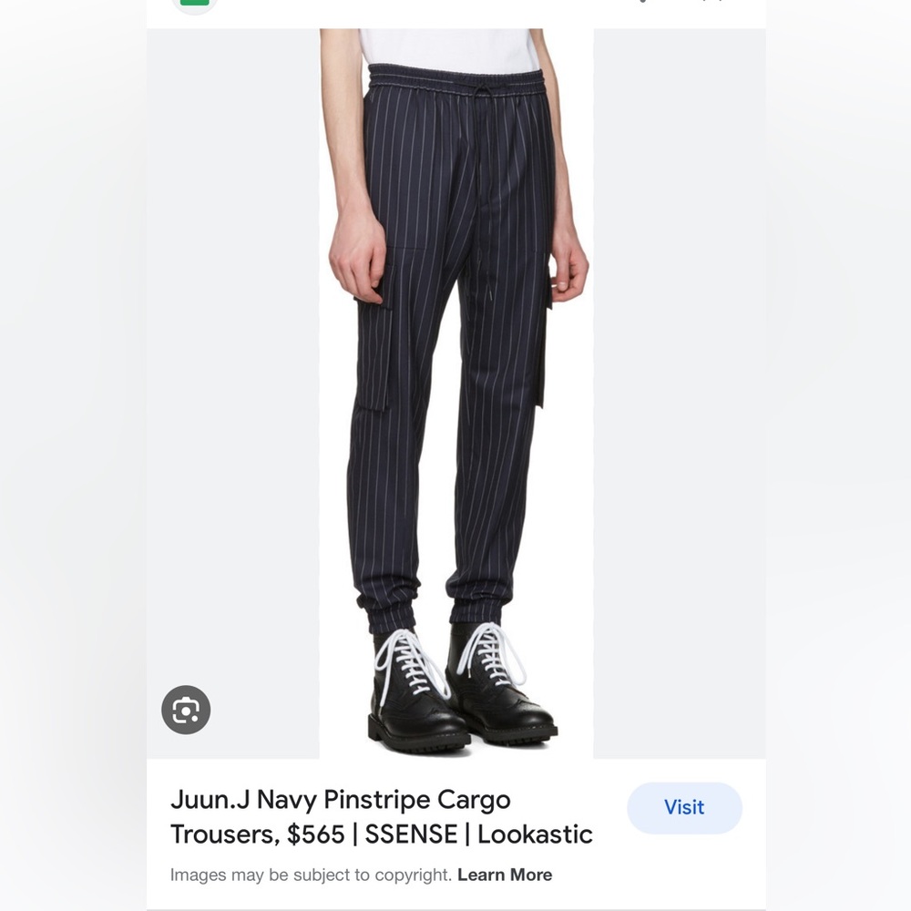 juun. J Pinstripe Cargo Jogger // size Small - Picture 2 of 9